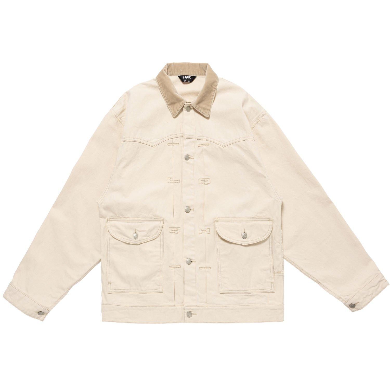 LQQK STUDIO｜EMBOSSED DENIM JACKET カバーオール EMBOSSED DENIM JACKET【NATURAL】 - DOMICILE TOKYO ONLINE SHOP