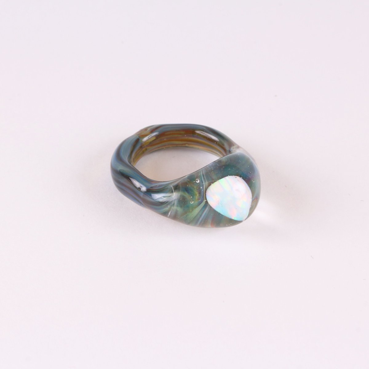 Large Opals Ring 02CLEAR/BLUE