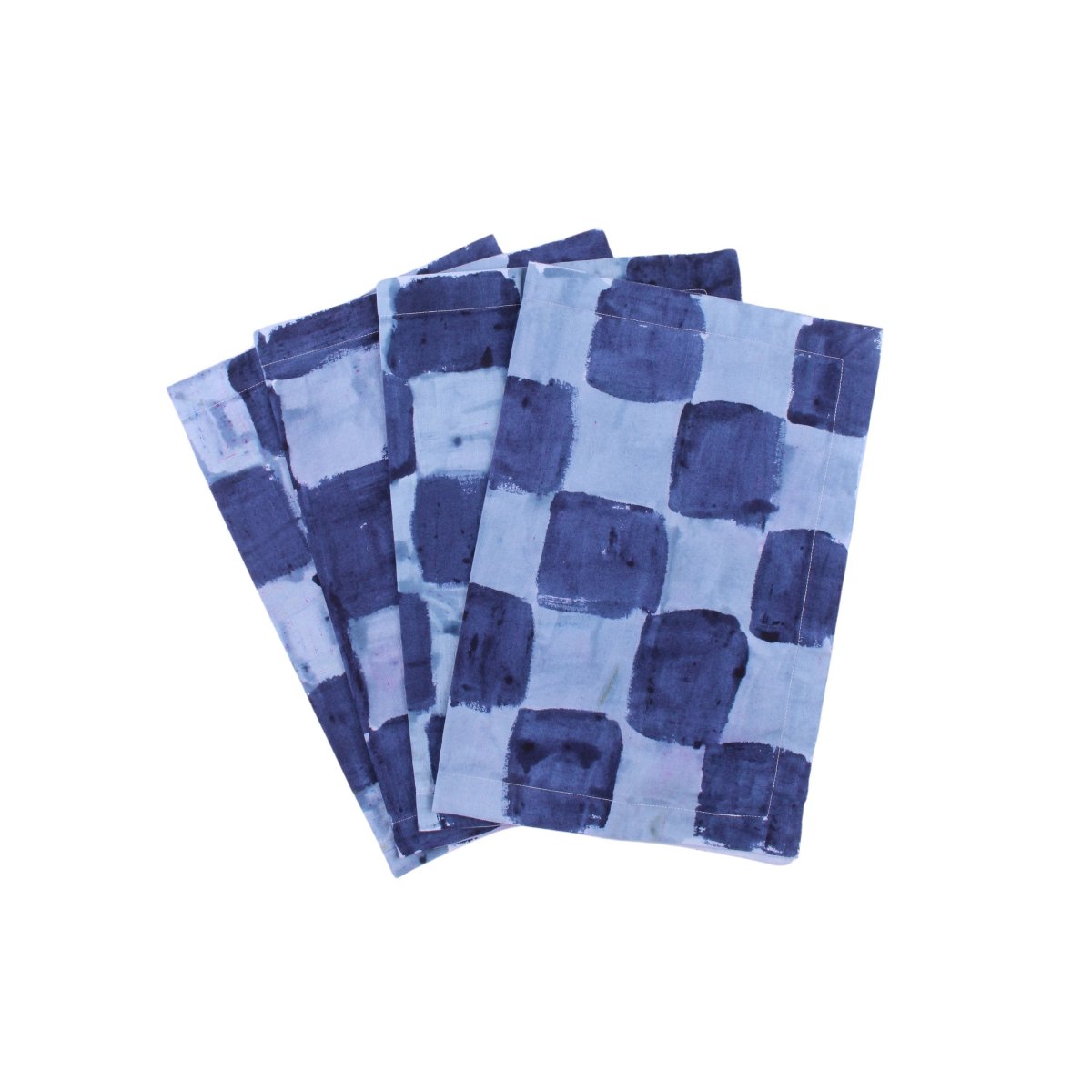 SET OF 4 LINEN PLACEMATSnavy checkers