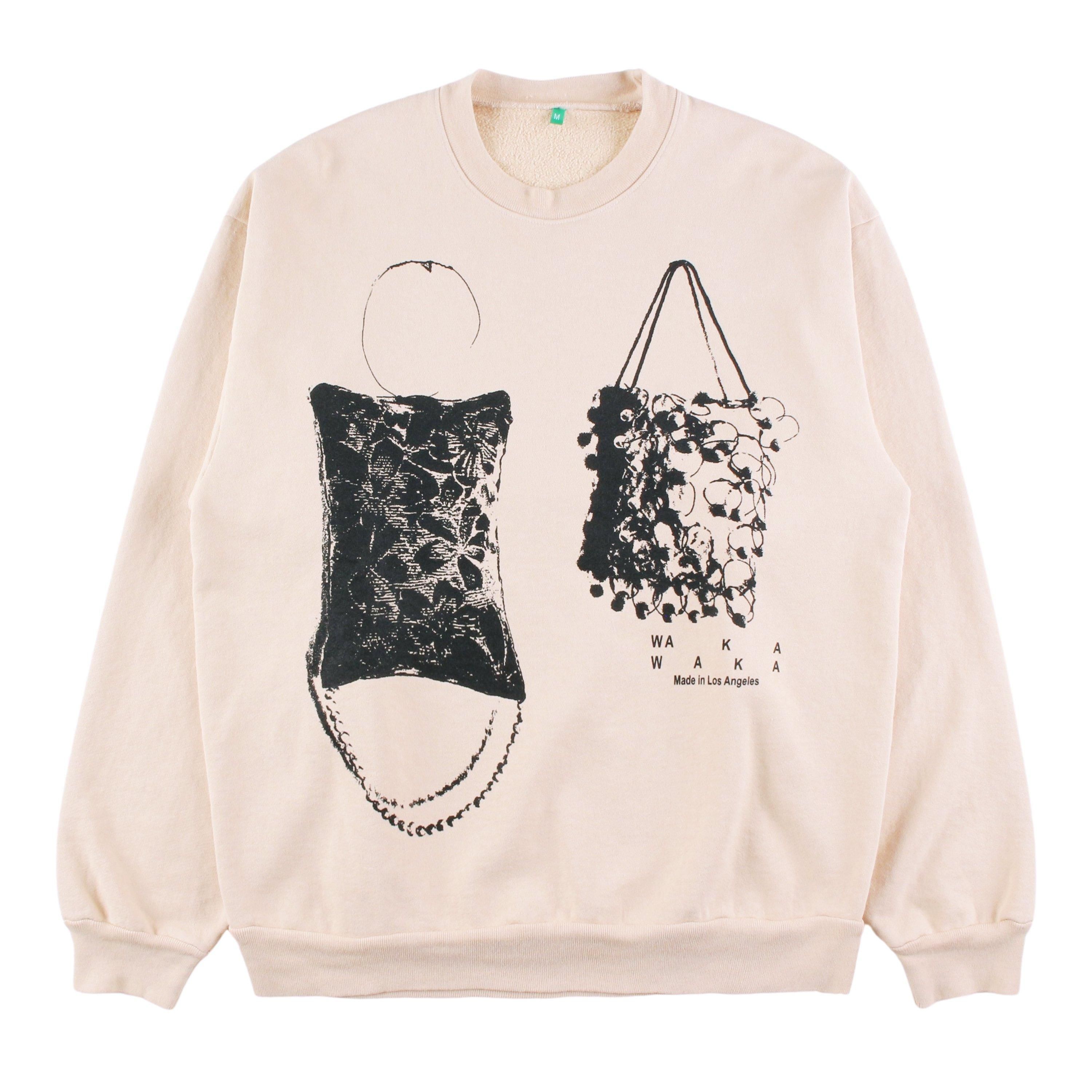 B.EAUTIFUL X WAKA WAKA SOFT/HARD CREWNECK SWEATSHIRT【BEIGE
