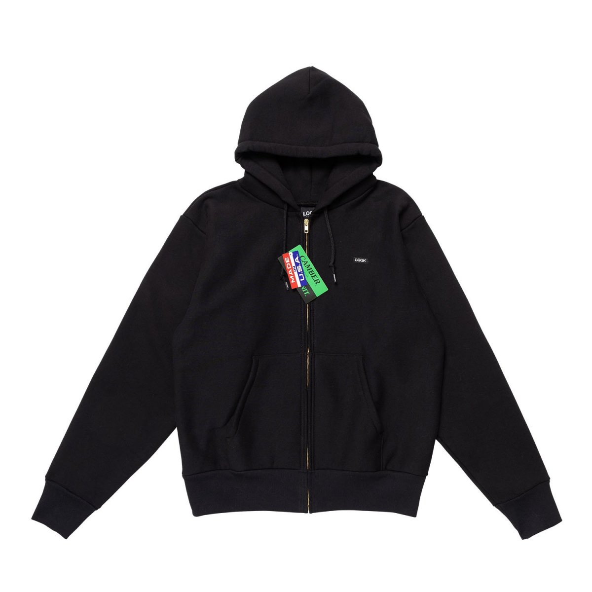 SIGNATURE FLEECE ZIP HOODIEBLACK