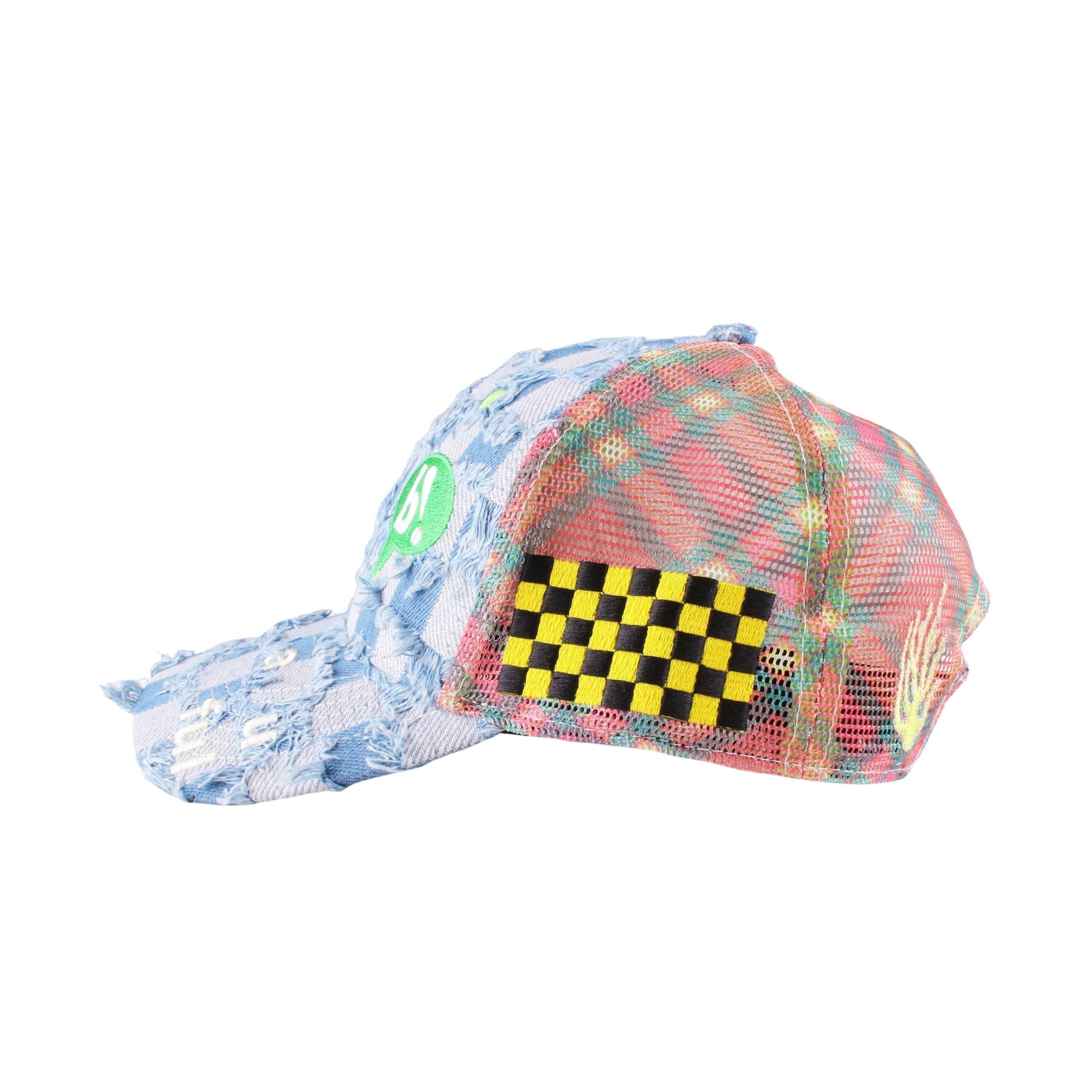 Biyu Trucker Hat【Light Blue Checker Denim】 - DOMICILE