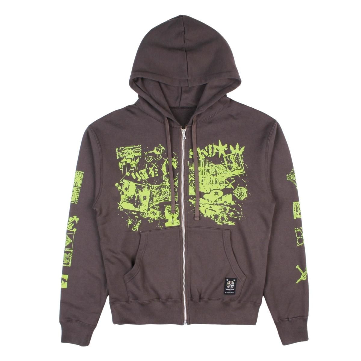 トップス domicile tokyo graphic gray hoodie 2zip Angel99 Zip-Up Hoodie【Grey/Oxford Blue】 - DOMICILE TOKYO