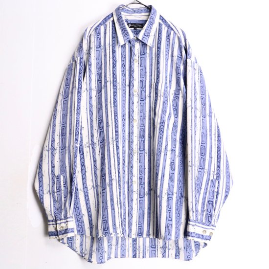 【 SELEN 】symbol pattern cool color stripe shirt