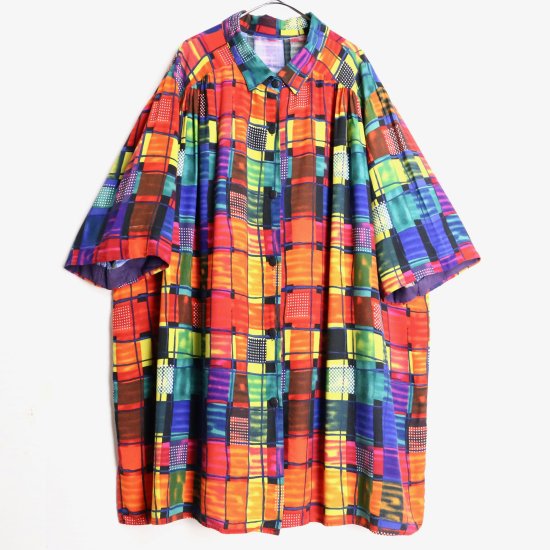 【 SELEN 】rainbow color block pattern loose shirt