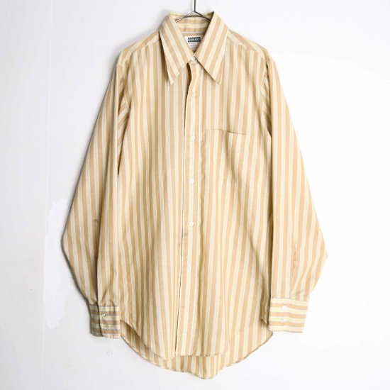 【 SELEN 】70's yellow beige stripe dress shirt