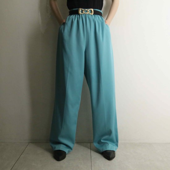 【A.L.S】Turquoise blue tapered easy pants