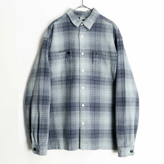 【 SELEN 】”ddp”gray ombre check shirt