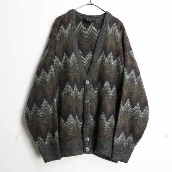 【 SELEN 】gradation zigzag mohair knit cardigan
