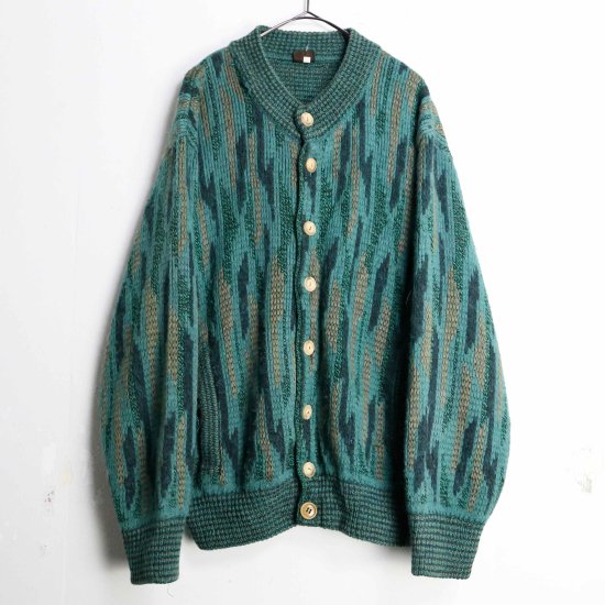 【 SELEN 】green base crew neck knit jacket