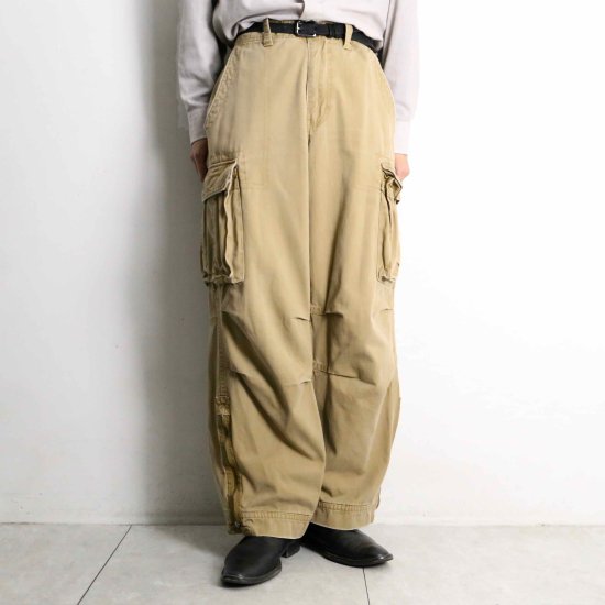 【 SELEN 】cotton drill textile wide cargo pants