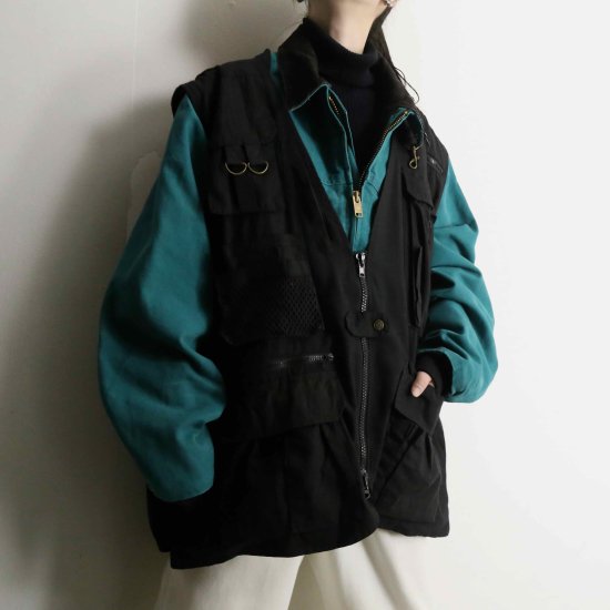 【A.L.S】Black oversized fishing vest