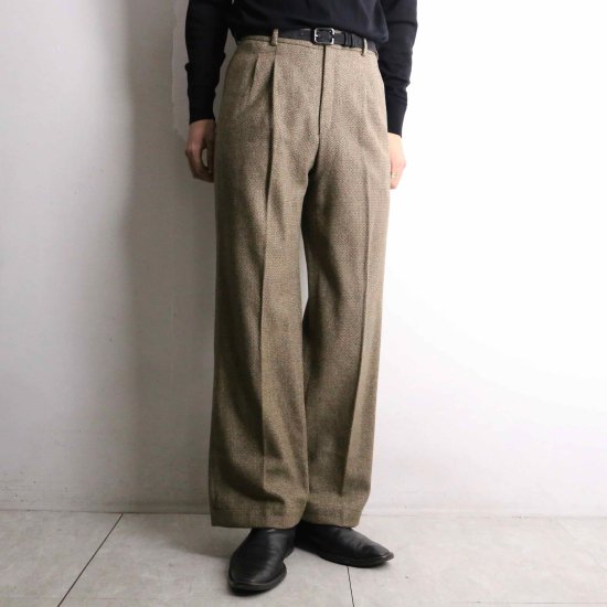【 SELEN 】wool tweed 2-tuck trousers