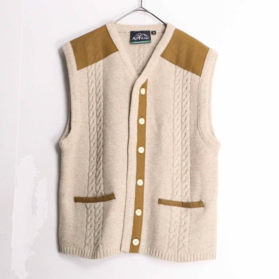 【 SELEN 】suede switch tyrolean knit vest