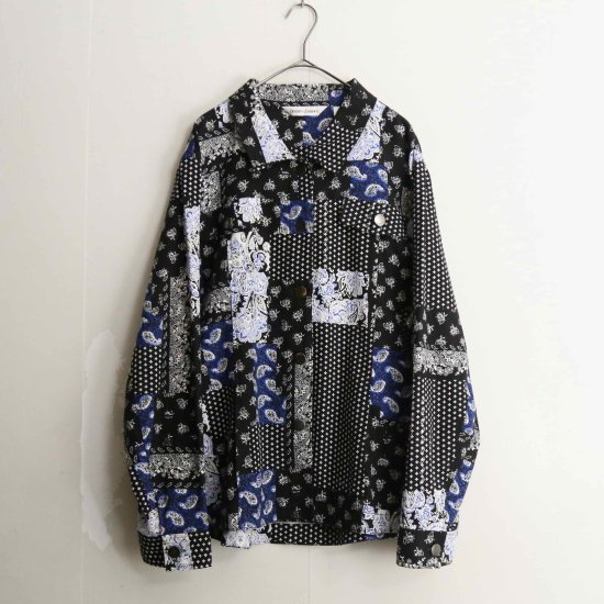【A.L.S】patchwork pattern tracker type shirt jacket