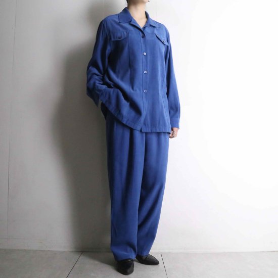 【A.L.S】light blue track jacket & easy pants set up