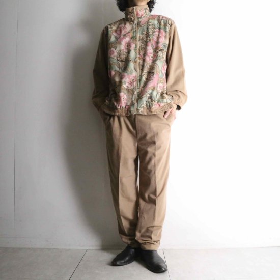 【 SELEN 】elegance flower camel easy zip jacket set-up