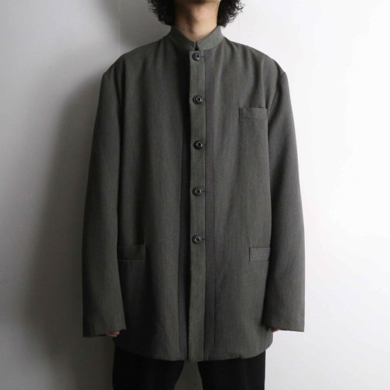 【 SELEN 】tailored & stand collar gimmick 2-WAY poly jacket