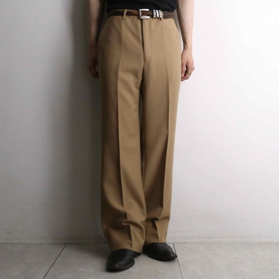 【 SELEN 】brown color semi flare poly slacks