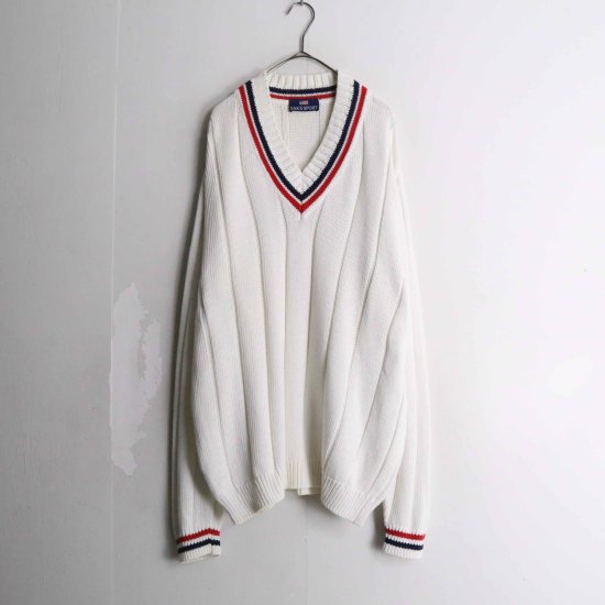 【 SELEN 】white color border line pattern childen knit