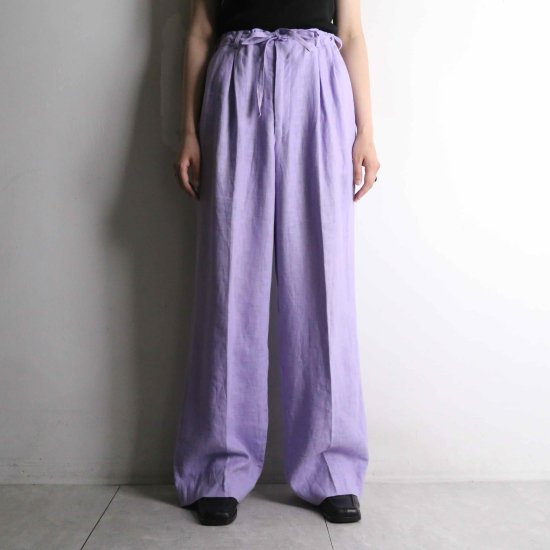 【A.L.S】light  purple color lose linen pants