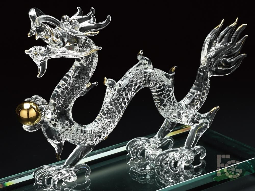 ガラス細工｜開運金皇帝龍｜フォーカートグラスワークス