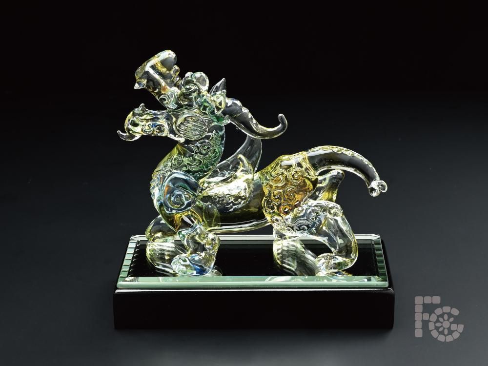 ガラス細工｜神獣｜縁起｜ひきゅう 色彩大｜フォーカートグラスワークス