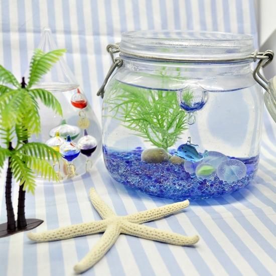 夏の海  ガラス細工 ガラス細工｜海｜N浮玉イルカブルー｜フォーカートグラスワークス