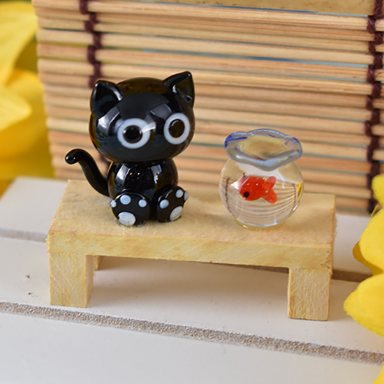 ミニチュアガラス細工「子ネコ」 その他 コレクション おもちゃ・ホビー・グッズ 品質もよい