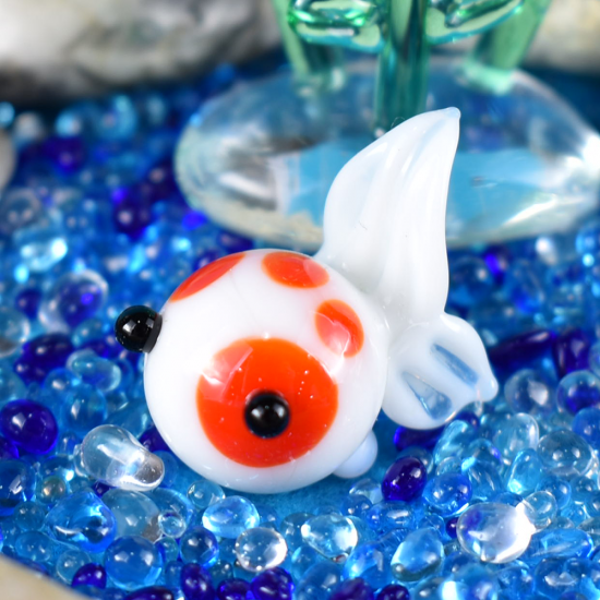 ガラス細工 赤ブチ金魚 フォーカートガラス ガラス細工 赤ブチ金魚 フォーカートガラス