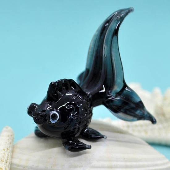 ガラス細工｜浮玉黒金魚｜フォーカートグラスワークス