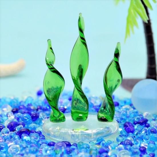 ガラス細工　Midori ガラス細工｜海｜波のりイルカS｜フォーカートグラスワークス