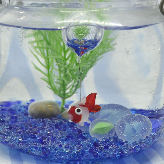 ガラス細工 浮玉ぷくぷく金魚 フォーカートガラス