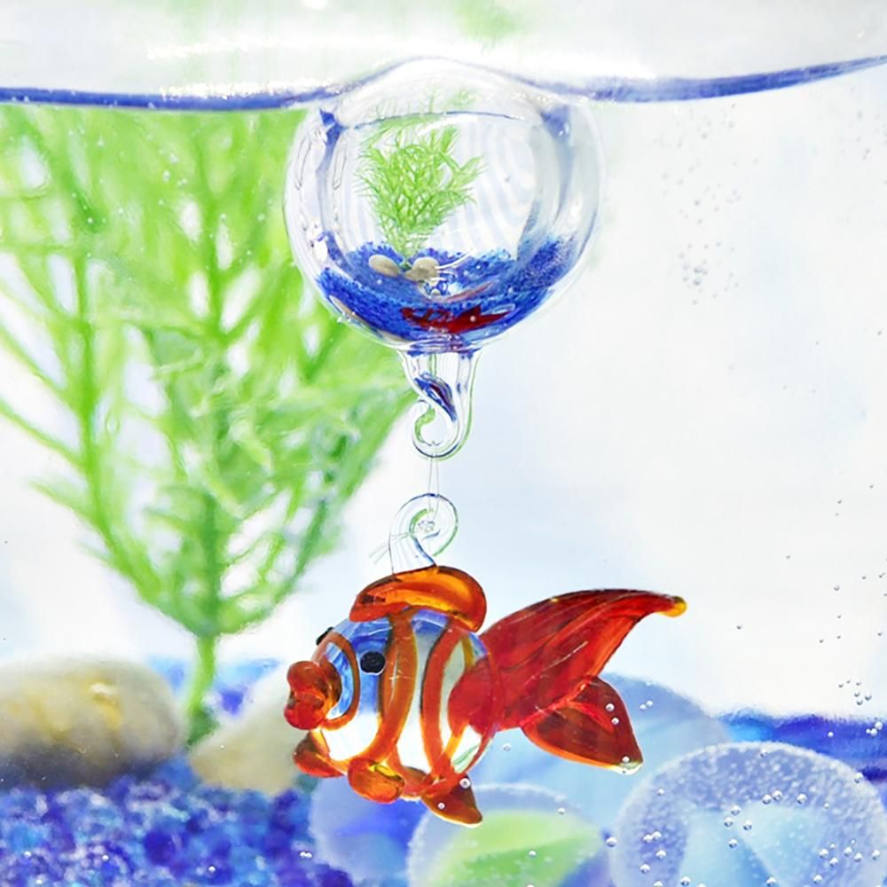 ガラス細工 N浮玉ゆらゆら金魚 フォーカートガラス