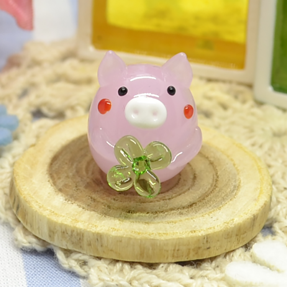 ガラス細工|クローバーみっけブタ|FGスタジオ|フォーカート ガラス細工|クローバーみっけブタ|FGスタジオ|フォーカート