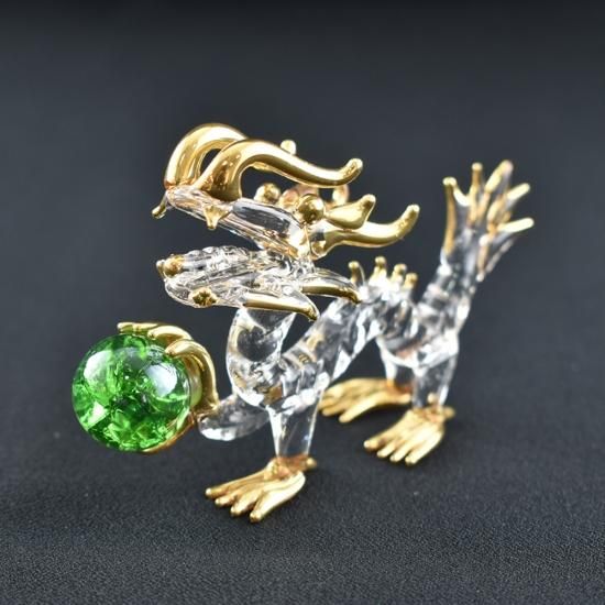 ガラス細工｜天然石昇り龍翡翠｜フォーカートグラスワークスガラス