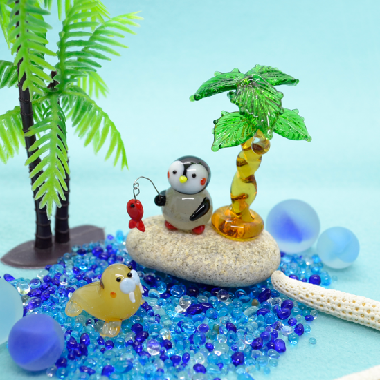 ガラス細工|海|ヤシの木(大)|FGスタジオ|フォーカート