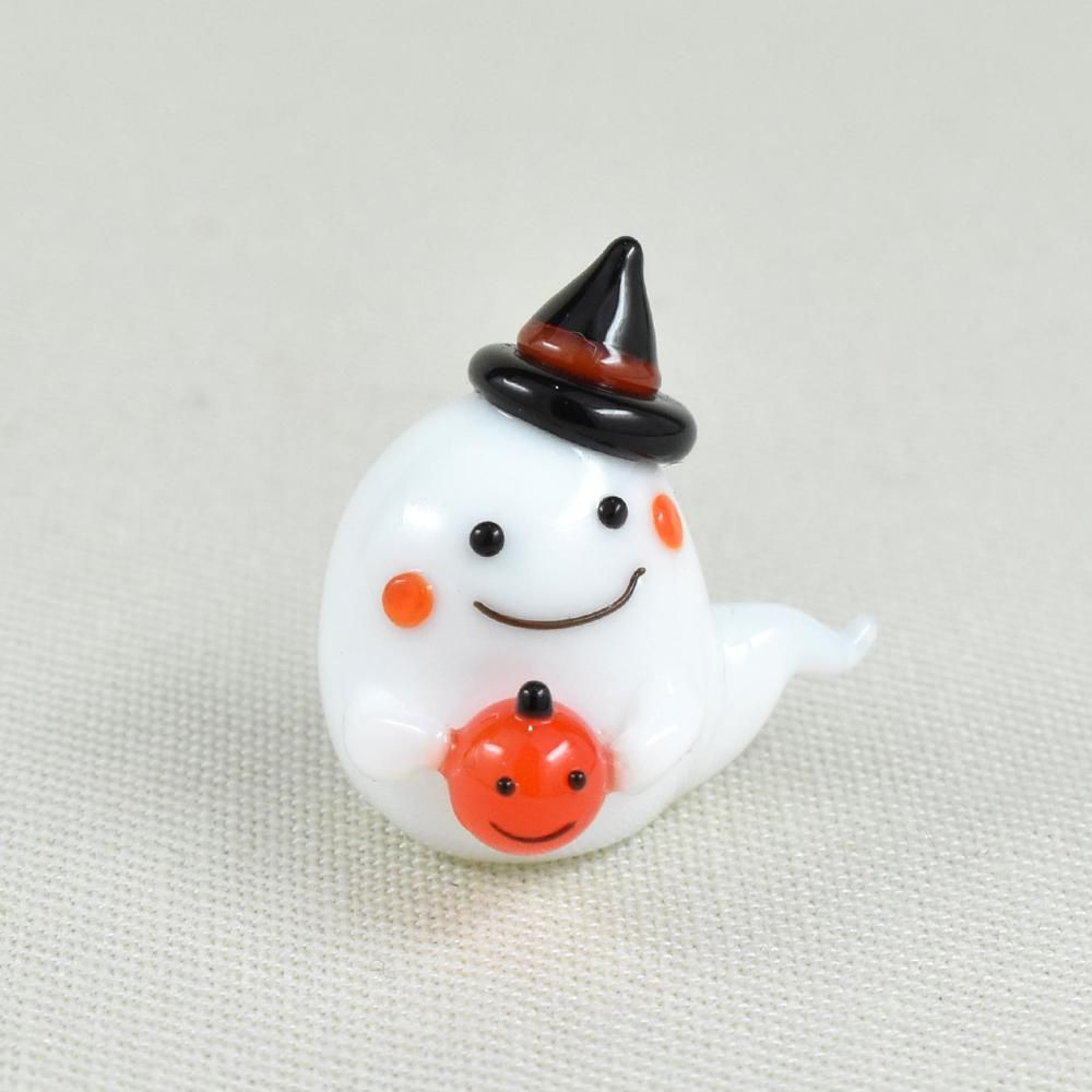 ハロウィンガラス細工｜かぼちゃどうぞおばけ｜フォーカートグラスワークス