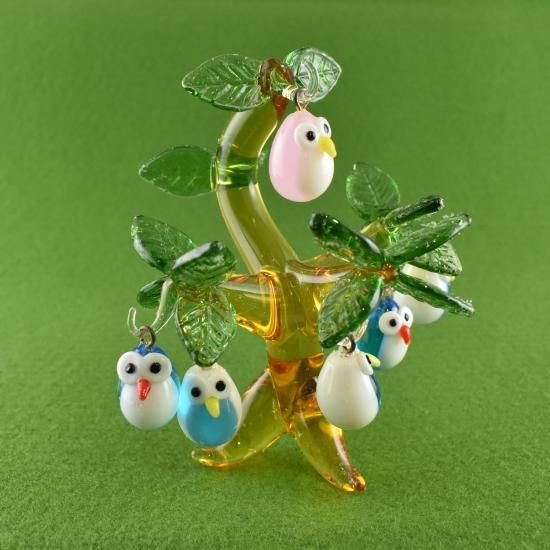 ガラス細工｜スモールフクロウツリー｜フォーカートグラスワークス