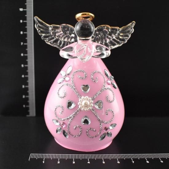 ウランガラス製の天使像 ガラス細工｜天使｜ハッピーエンゼルベルBL｜フォーカートグラス