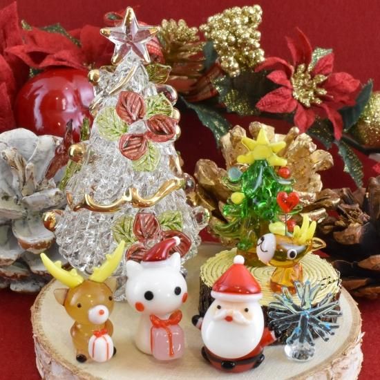 クリスマスガラス細工｜ミニカラフルツリーセット｜FGスタジオ