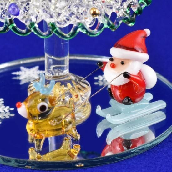 クリスマスガラス細工｜ソリ引きサンタツリーセット｜FGスタジオ