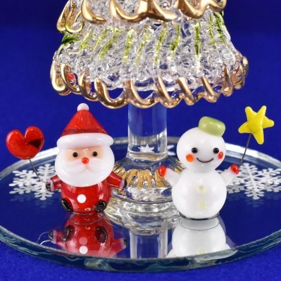 クリスマスパーツ❣️ クリスマスガラス細工｜ミニステージツリーセット｜フォーカートグラス