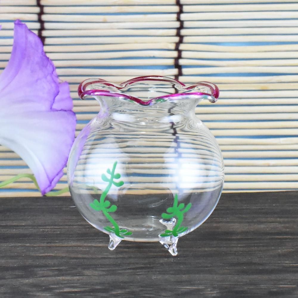 ガラス細工 水草金魚鉢 フォーカートガラス