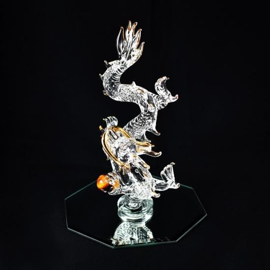 ガラス細工｜金運降臨龍｜フォーカートグラスワークス