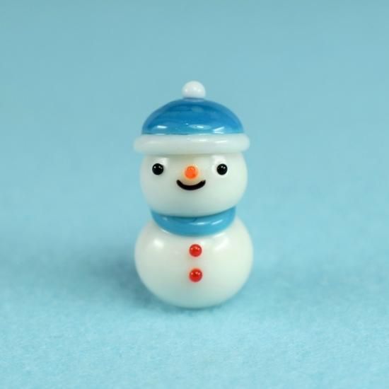 確認用ガラス細工　ミニチュア　雪だるま　スノーマン クリスマスガラス細工｜雪だるまちゃん｜フォーカートグラスワークス