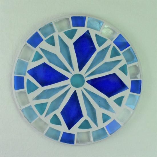 ガラス細工モザイクコースターポインセチアBL｜フォーカート