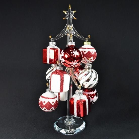 クリスマスガラス細工｜ボールツリープレゼントRD｜フォーカートグラス