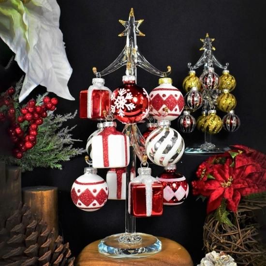 クリスマスガラス細工｜ボールツリープレゼントRD｜フォーカートグラス
