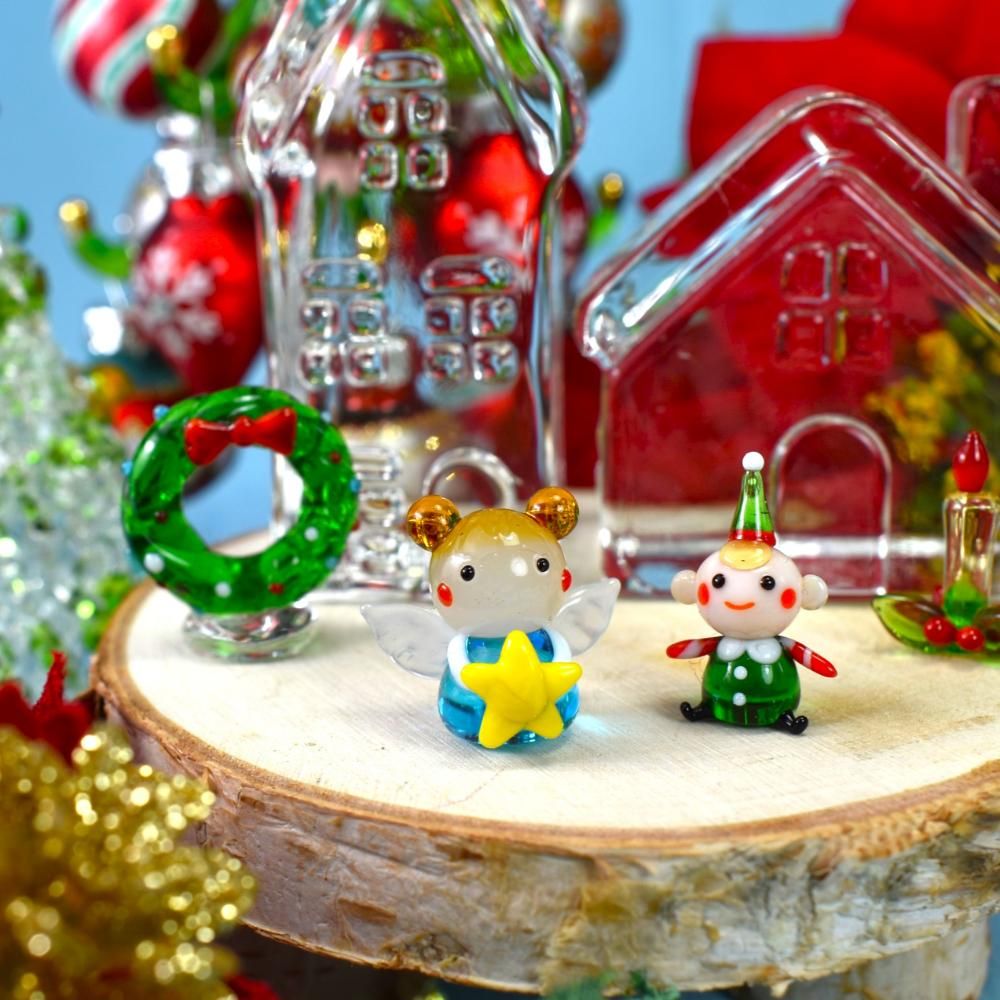 確認用クリスマスガラス細工 クリスマスガラス細工｜ミニカラフルツリーセット｜フォーカート